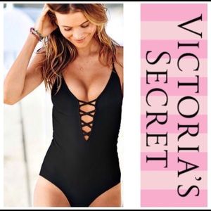 Victoria’s Secret braided black one-piece swimsuit